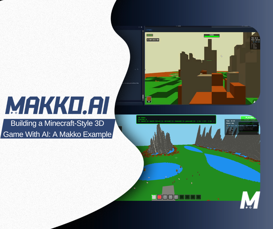Building a Minecraft-Style 3D Game With AI: A Makko Example