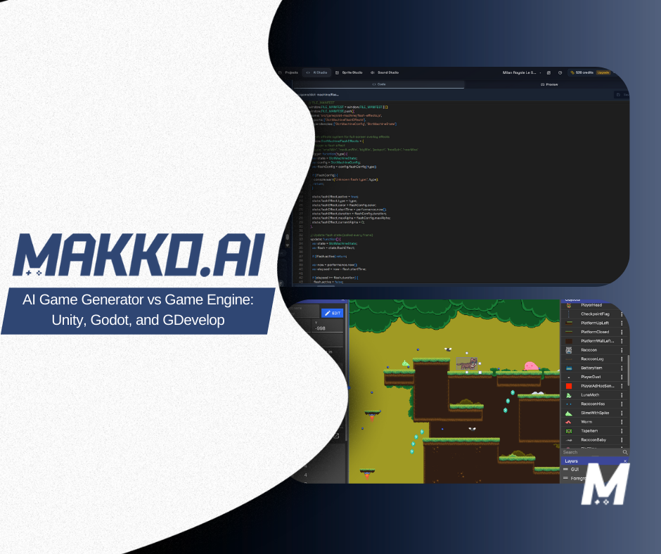 AI Game Generator vs Game Engine (Unity, Godot, GDevelop)